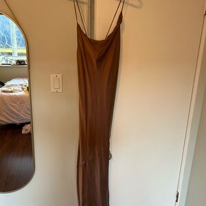 Elegant Brown Slip Dress